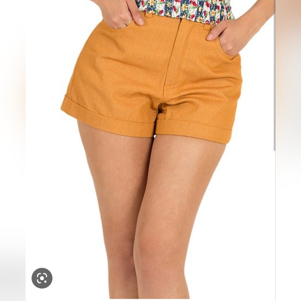 Tatyana Chica High Waisted Mustard Shorts Retro Plus NWT 4X